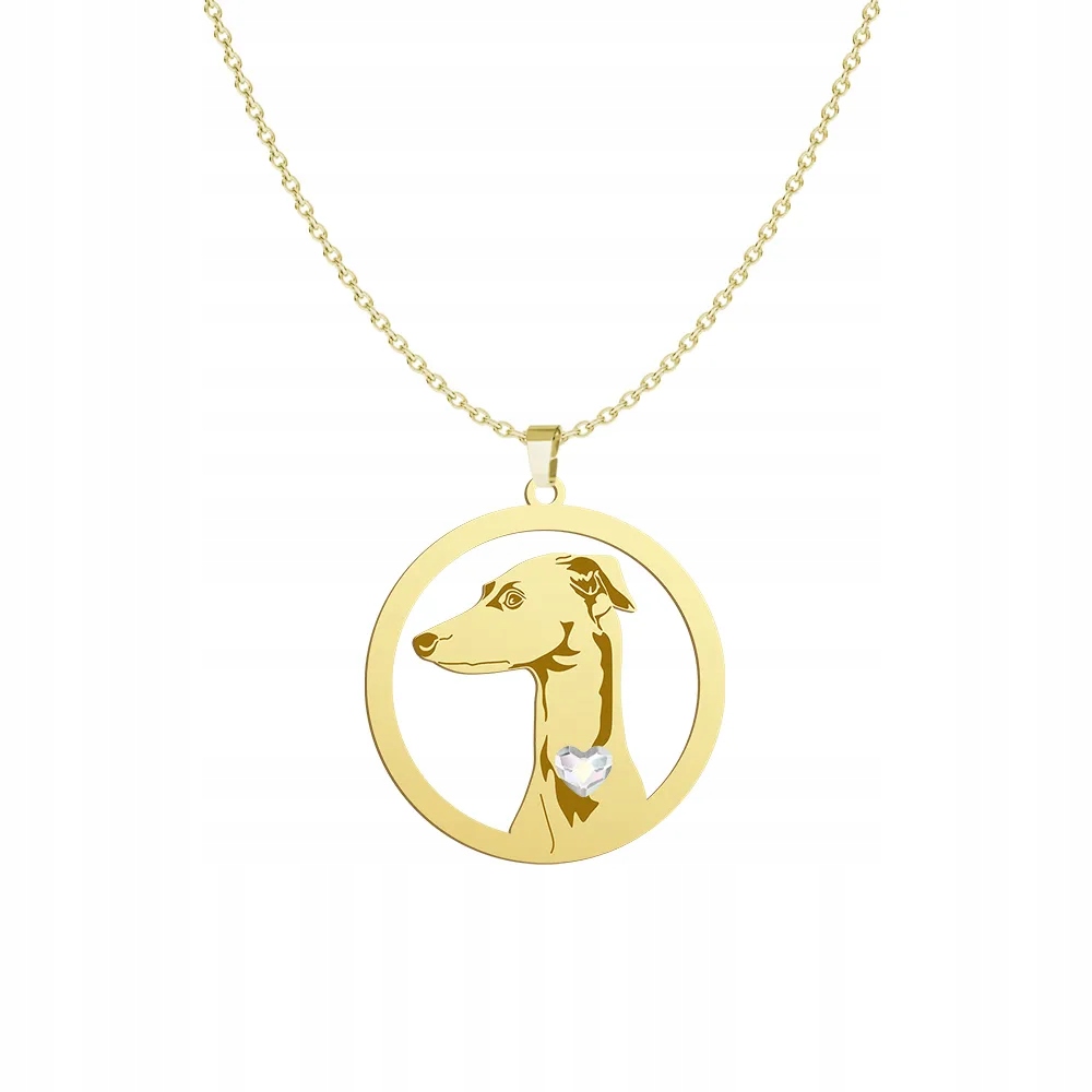 Zlatý náhrdelník s italským psem Sighthound 925 Šperky Gravírování Bonus
