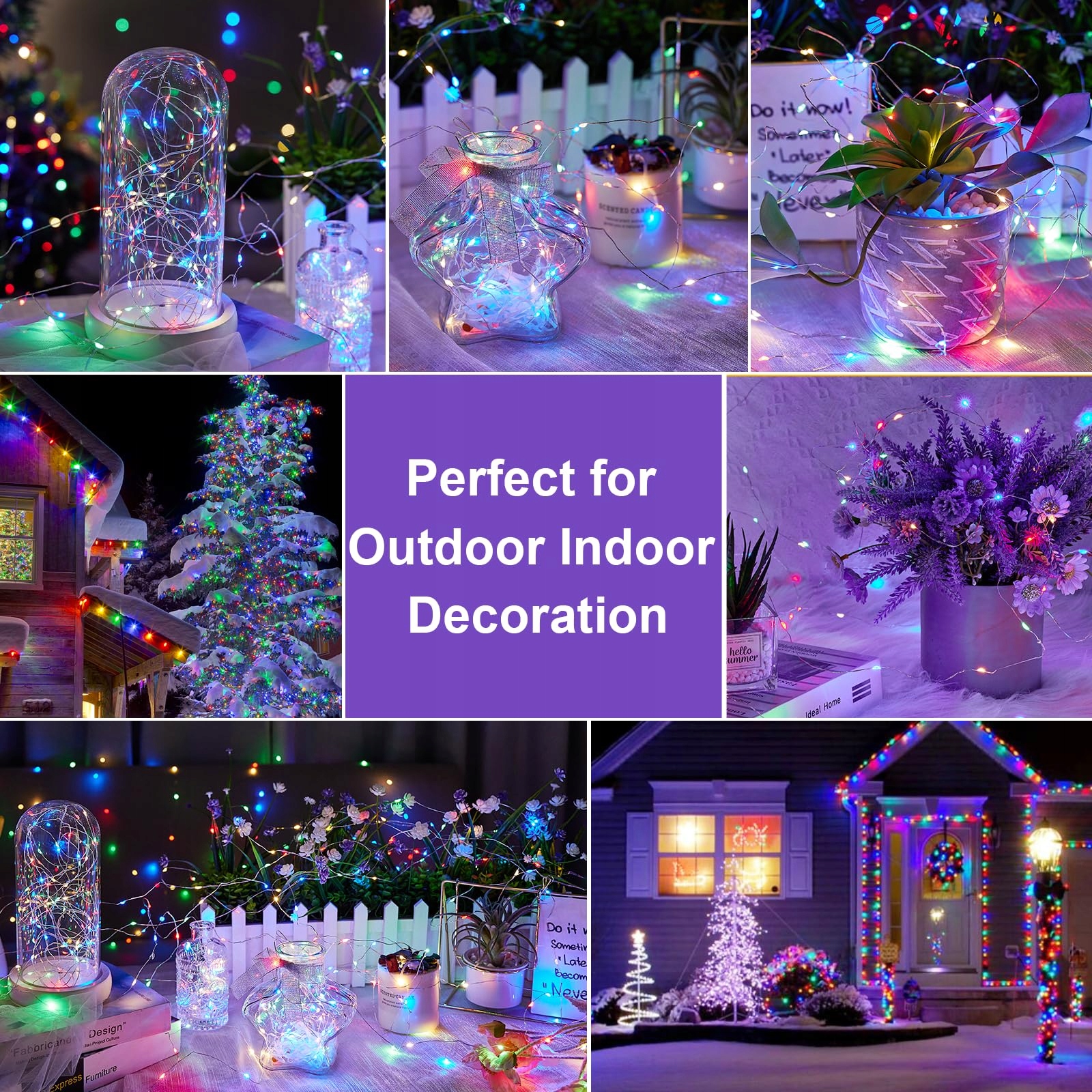 VACOULERY Lampki Świąteczne Wodoodporne Z Pilotem Multikolor 23M 200 LED — miniatura 4