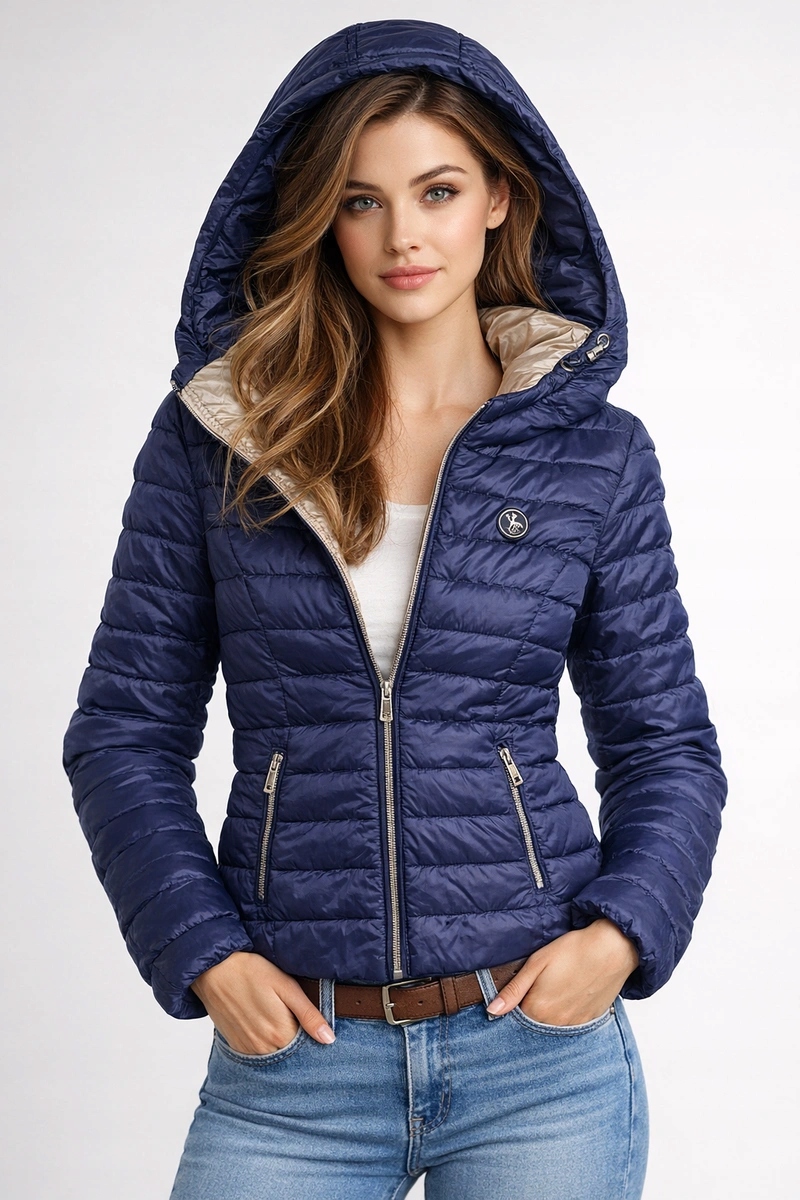 Tenká Prošívaná Bunda 2010056 Námořnická Modrá S (36)