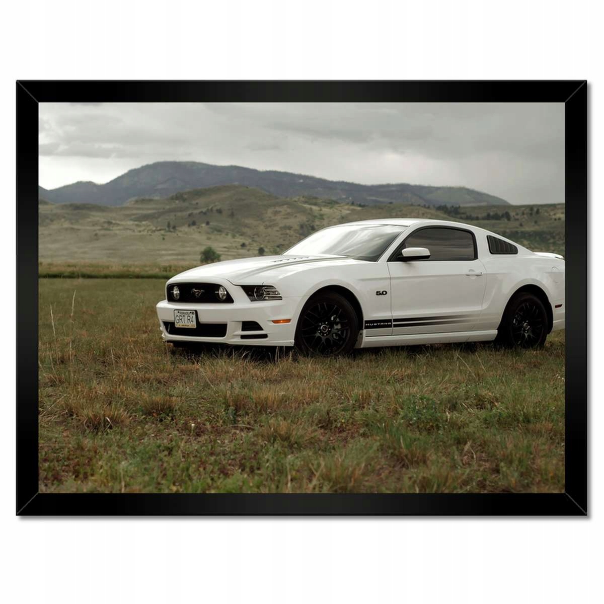Plakáty v rámu 40x30 Bílý Ford Mustang
