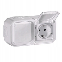 Nové Plexo Schuko 2x2P+Z horizontální nástěnné svítidlo Bílé Legrand 069772L