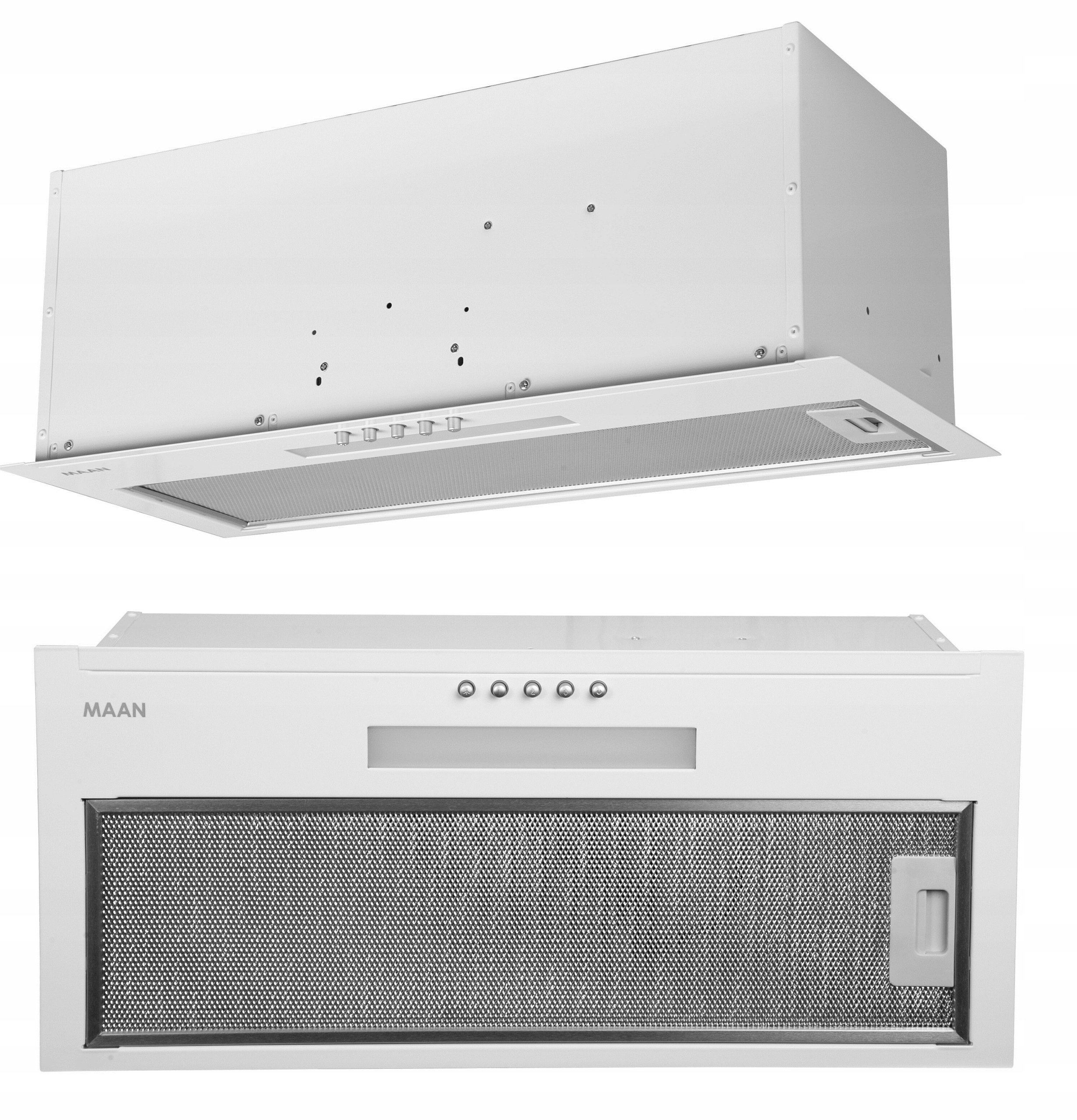 Okap Pochłaniacz Kuchenyn Biały Do Zabudowy Szafkowy 310m3 Wydajny Led 60CM