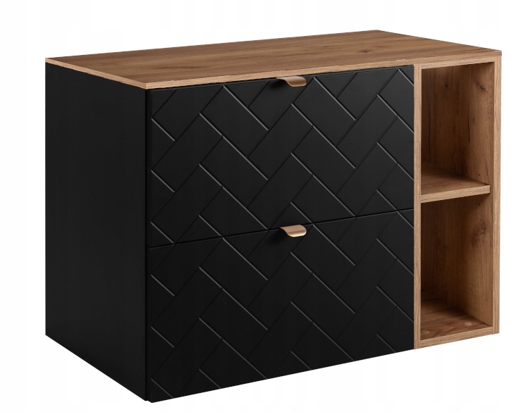 Závěsná koupelnová skříňka pod umyvadlo 80 Černá Klepka Jedle Blat Regál