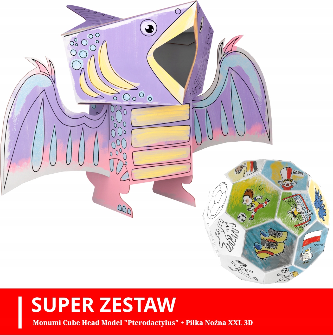 

Monumi CubeHead Pterodactyl Monumi Piłka Zestaw
