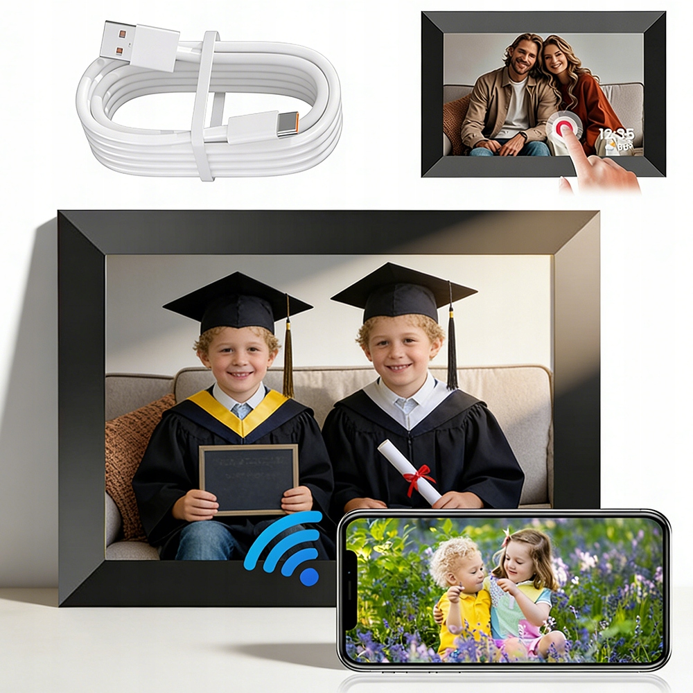 Digitální Rámeček Pro Fotografie 101 Palců Ips Hd Video Zvuk 32 Gb Wifi Ips Obrazovka