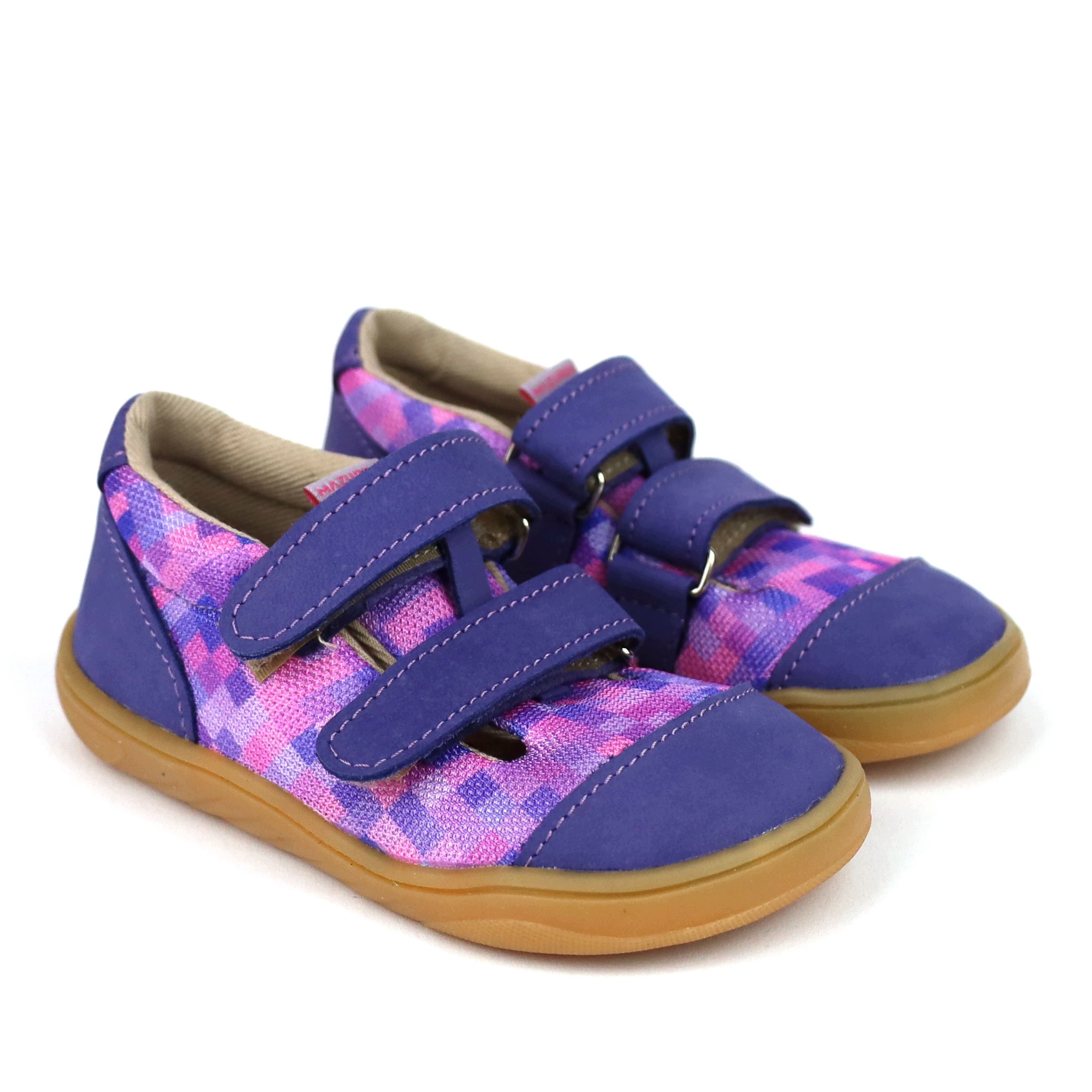 Barefoot Mazurek buty kapcie dziecięce Rzepy Fioletowe r. 31