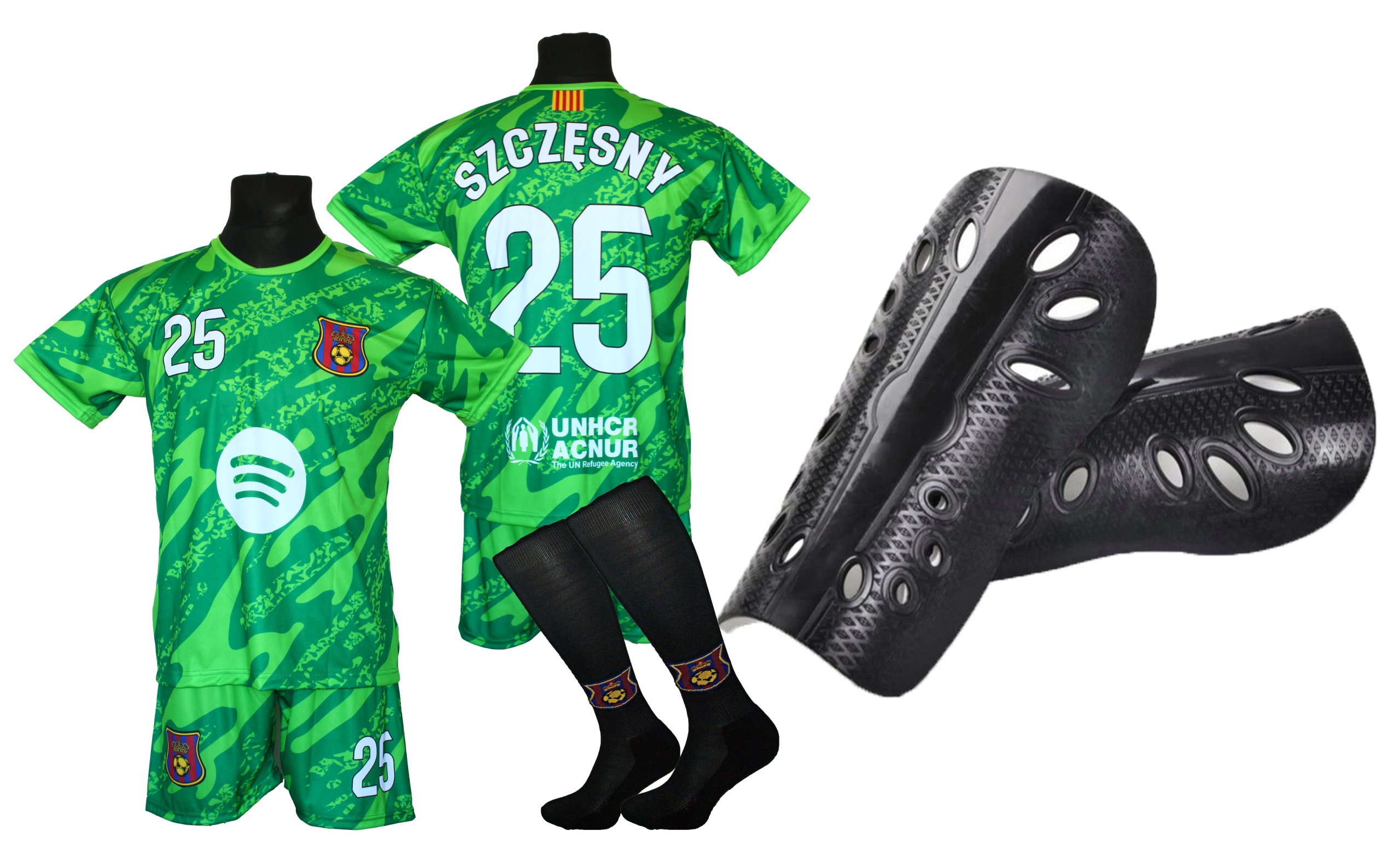 Sada fotbalového oblečení Szczęsny zelená pro mladé fanoušky velikost 128
