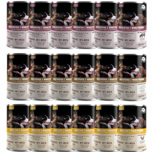 Pet Republic dla psów dużych ras mix smaków z warzywami 18x1250g