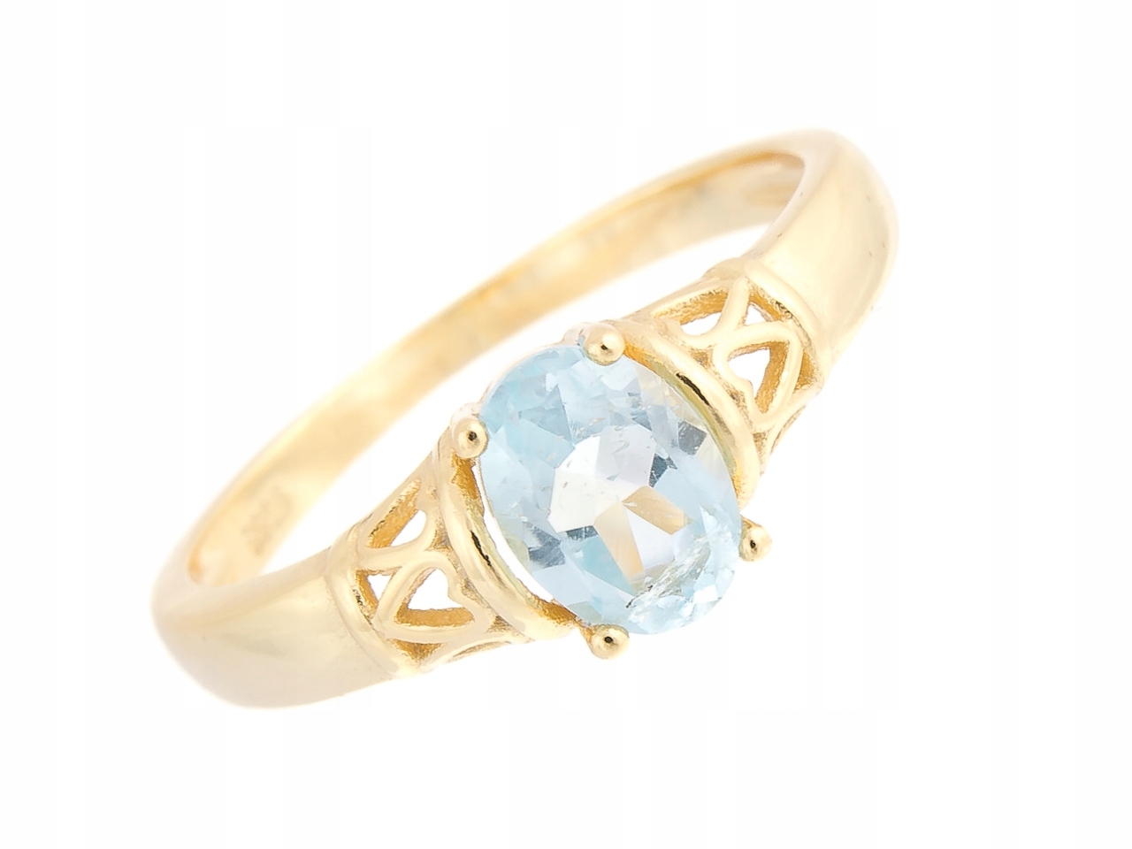 Stříbrný Prstýnek Prsten Sky Blue Topaz Přírodní VEL.10