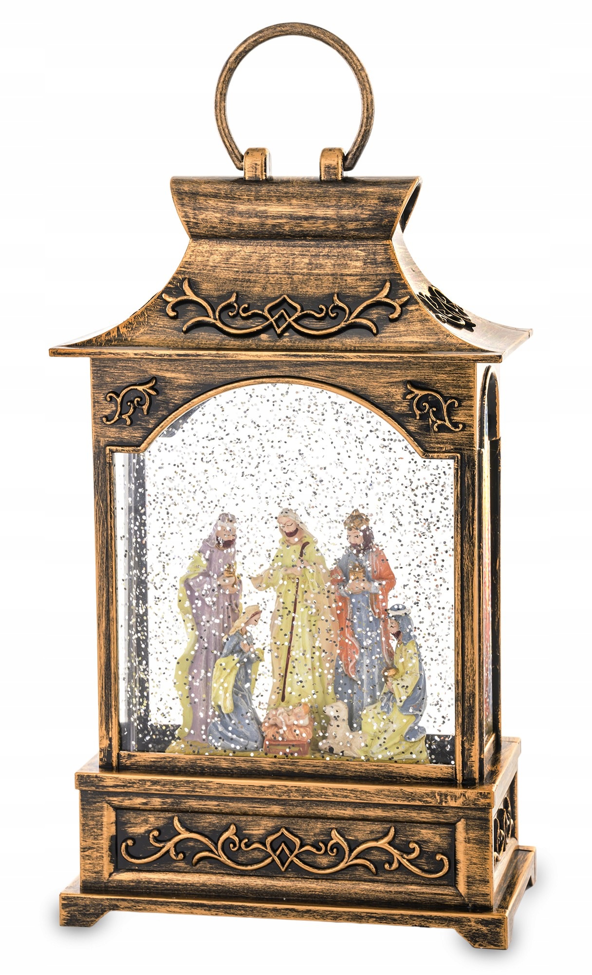 Led vánoční lampion kovový, sklo 33x16,5x9 cm