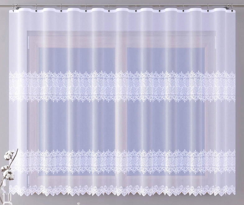 Mg Záclona žakárová 762/16 Bílá 400x170cm hotová s páskou Skr