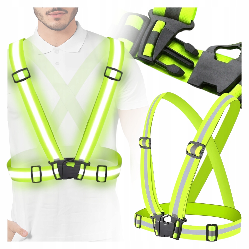 SZELKI ODBLASKOWE ostrzegawcze KAMIZELKA MOTOR BIEGANIE ROWER