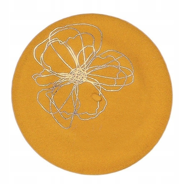 Oranžový vlněný baret zdobený aplikací Polský hořčice