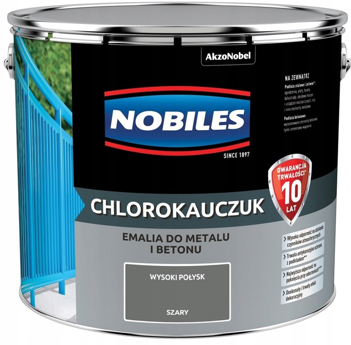 Nobiles Chlorokaučuk Smalt 10L Sivý