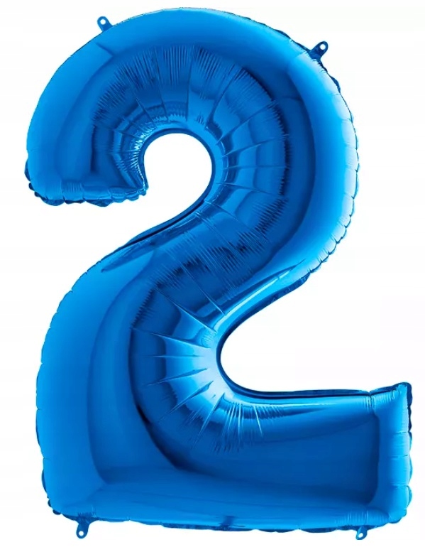 Balon Cyfra 2 100 cm Niebieska Niebieski GRABO