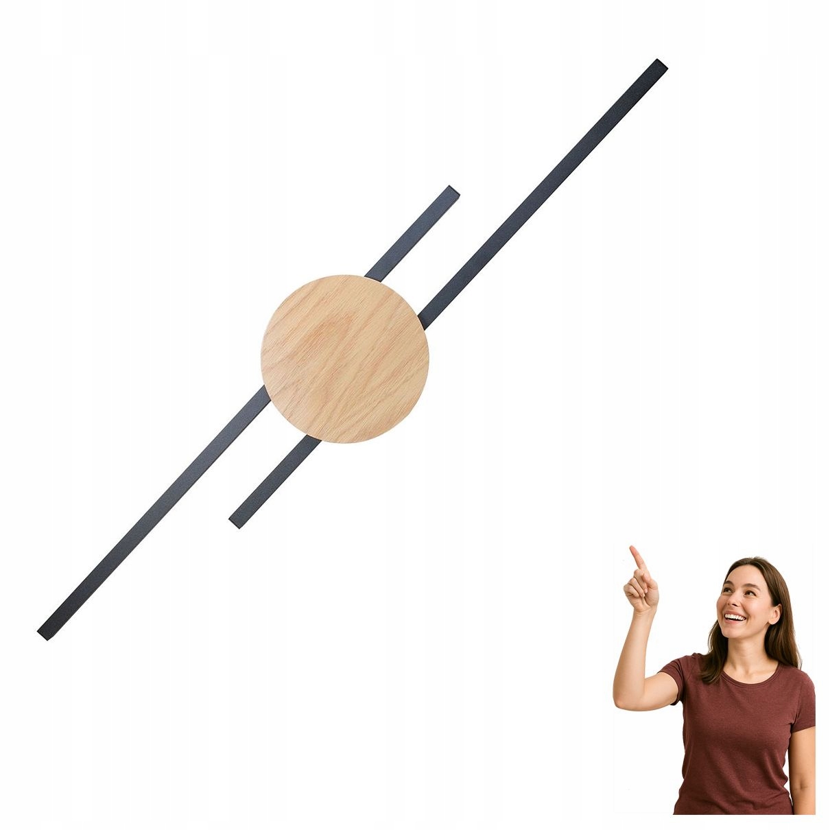 Led nástenné svietidlo 24W Java Black Wood 1369 Tk Lighting