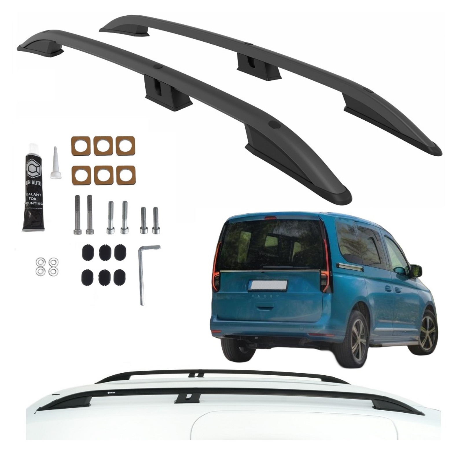 Střešní nosiče Volkswagen Caddy Od 2020 L1 Krátké Short Černé