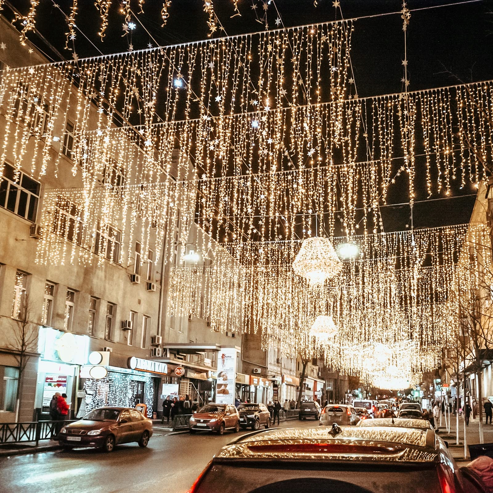 SALCAR Kurtyna Girlanda Świetlna Lampki Ciepłe Białe 9 Trybów 6M 300 LED — miniatura 6