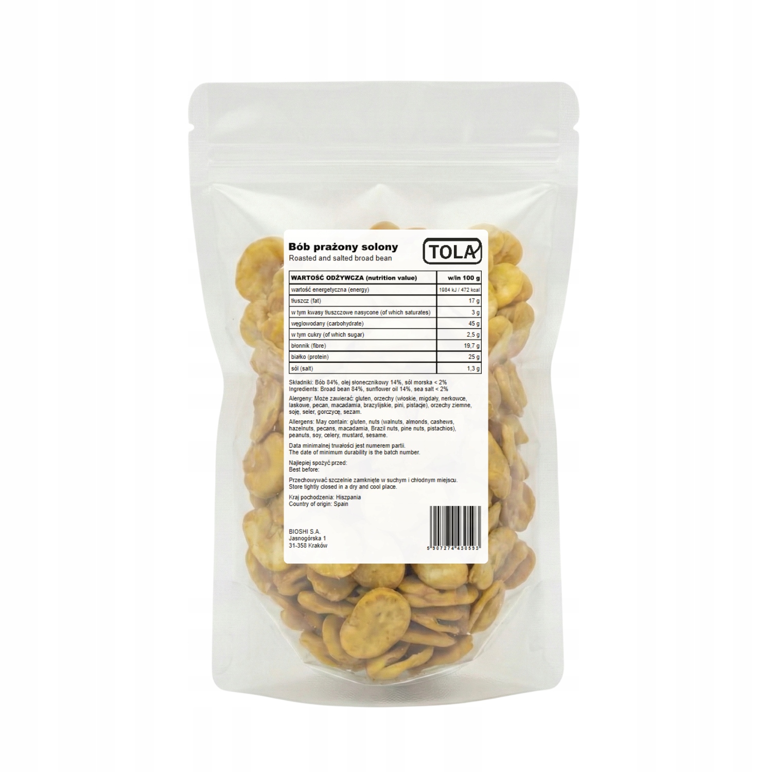 Pražený bob 2 kg – křupavá svačinka, vysoká kvalita Tola