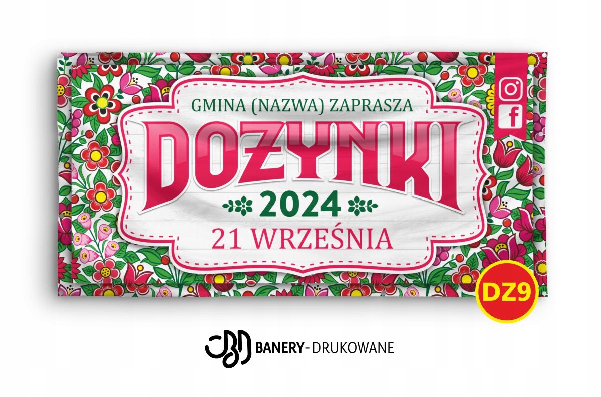 Baner Reklamowy Wzory 2x1m - Dożynki Gminne Powiatowe- Projekt Gratis Marka B&B