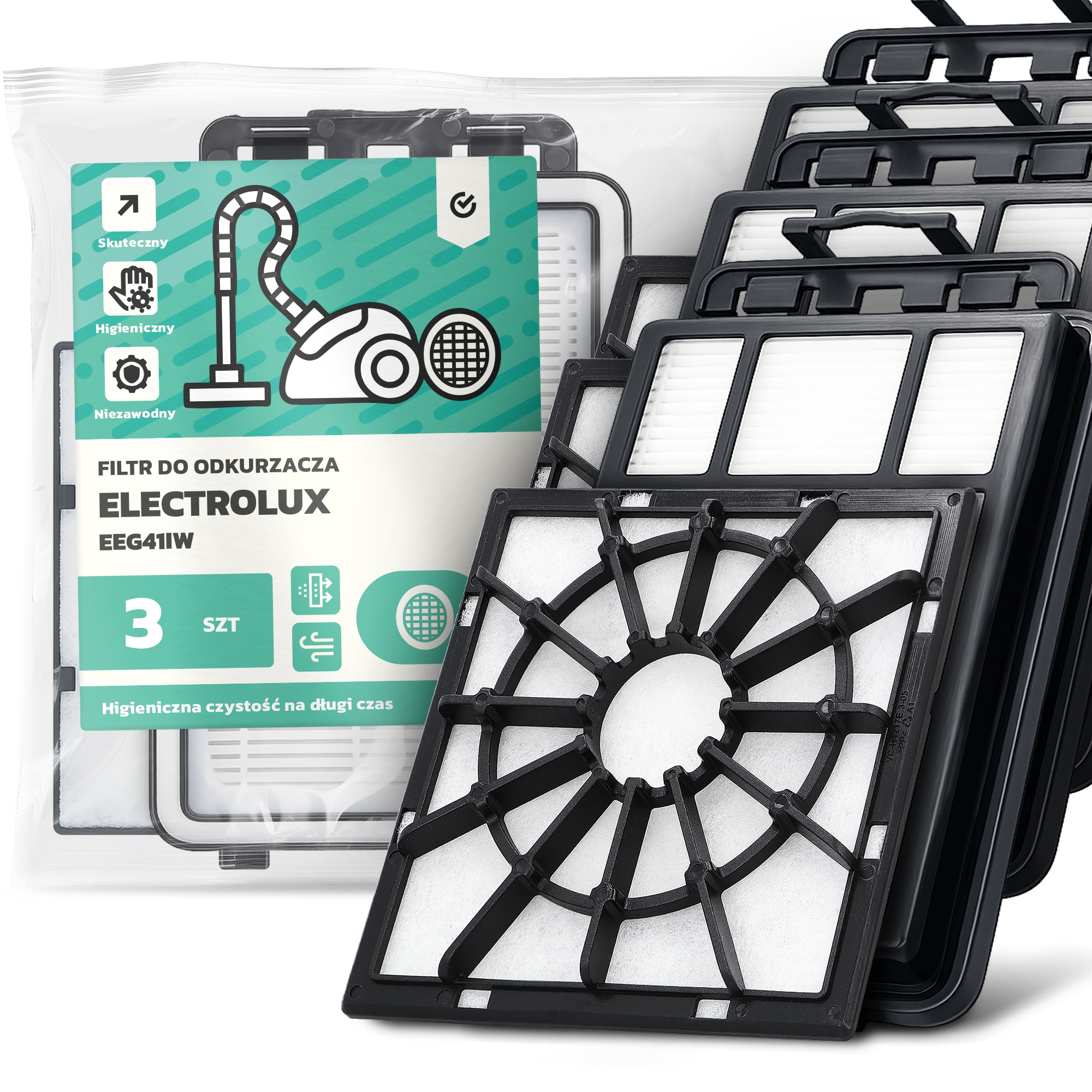 3x Filtry Do Vysavače Electrolux EEG41IW Omyvatelný Filtr Sada Em-w