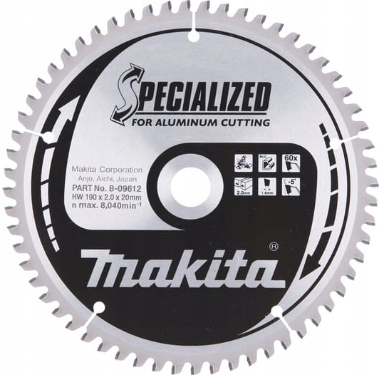 MAKITA PIŁA TARCZOWA DO ALUMINIUM TARCZA 190x20mm
