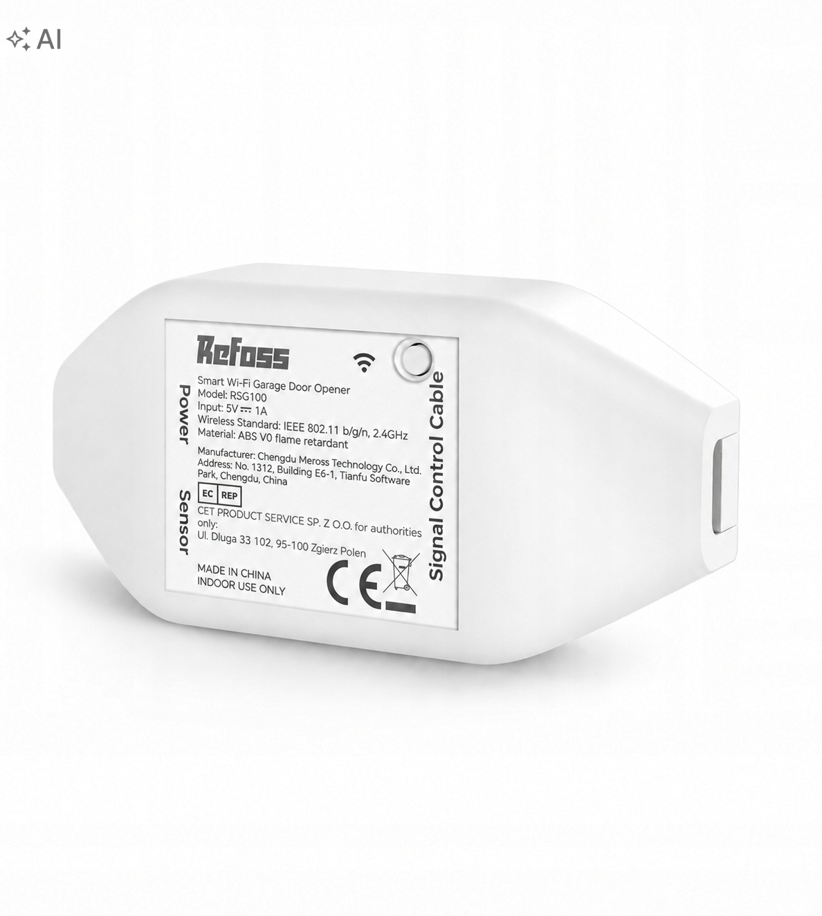 Ovladač brány Refoss RSG100 WiFi 2,4 GHz Alexa Google s dveřním senzorem