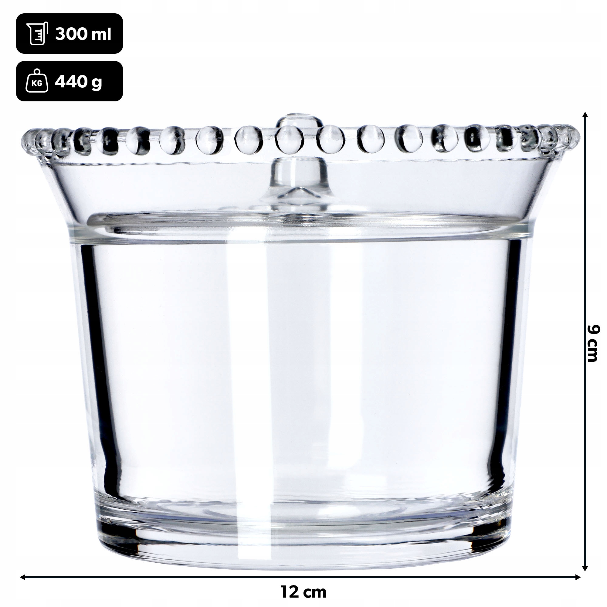 CUKIERNICA SZKLANA Z PRZYKRYWKĄ POJEMNIK NA CUKIER Marka Kadax