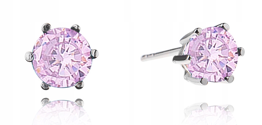 

Delikatne Srebrne Kolczyki Z Różowymi Cyrko