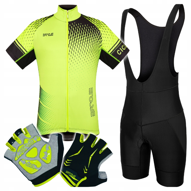 Pánský cyklistický oblek vel M Tričko Kraťasy s ramenními popruhy Gelové rukavice