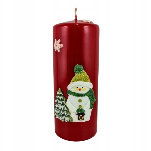 

Świeca Ozdobna 15CM Happy Snowman Czerwona
