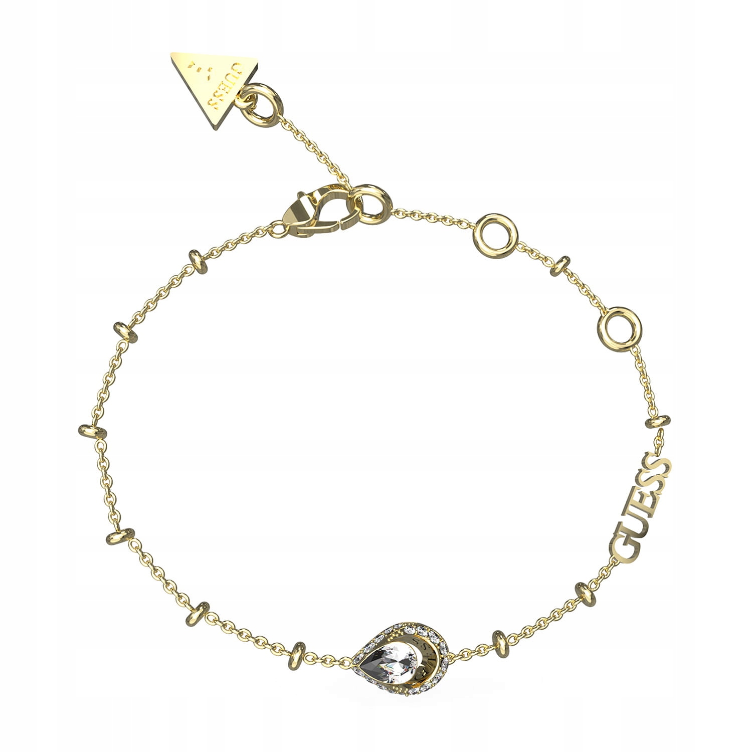 Dámský náramek Guess Lollipop Lžička Ocel pozlacený Zirkon vel. 19 Cm