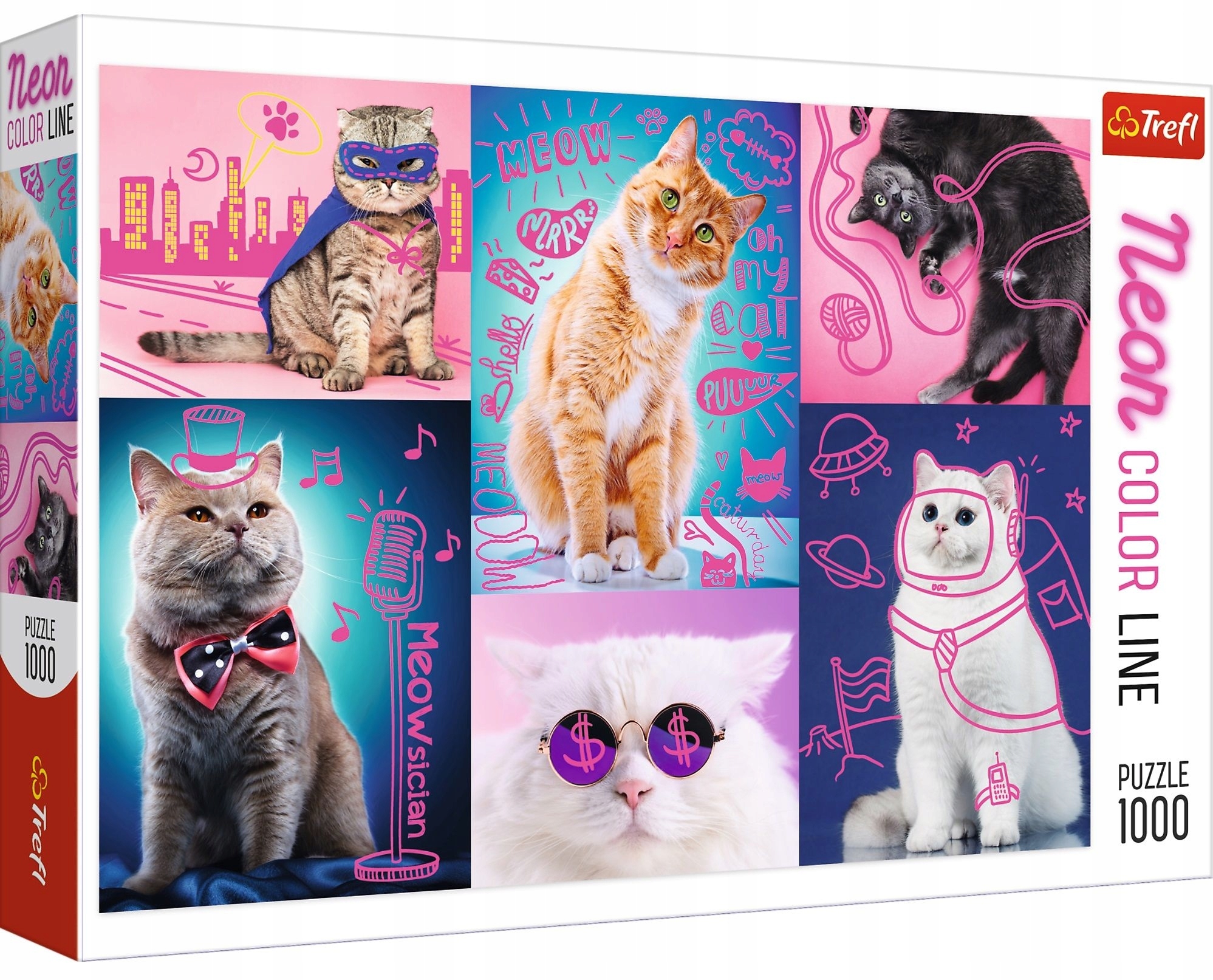 

Puzzle Neonowe Koty Kotki 1000 Elem. 10581