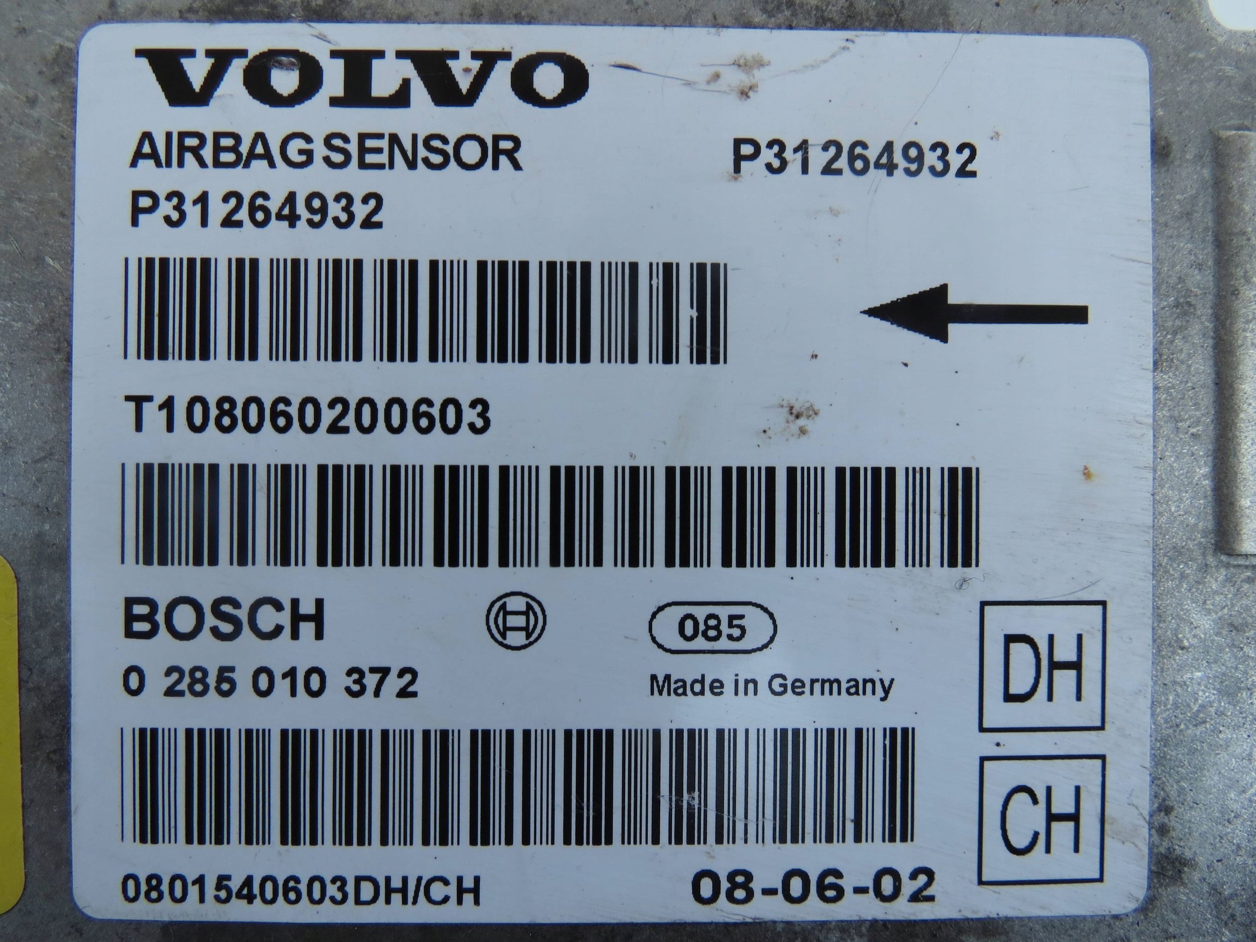 modulo SENSOR airbag POWIETRZNYCH VOLVO V70 III P31264932