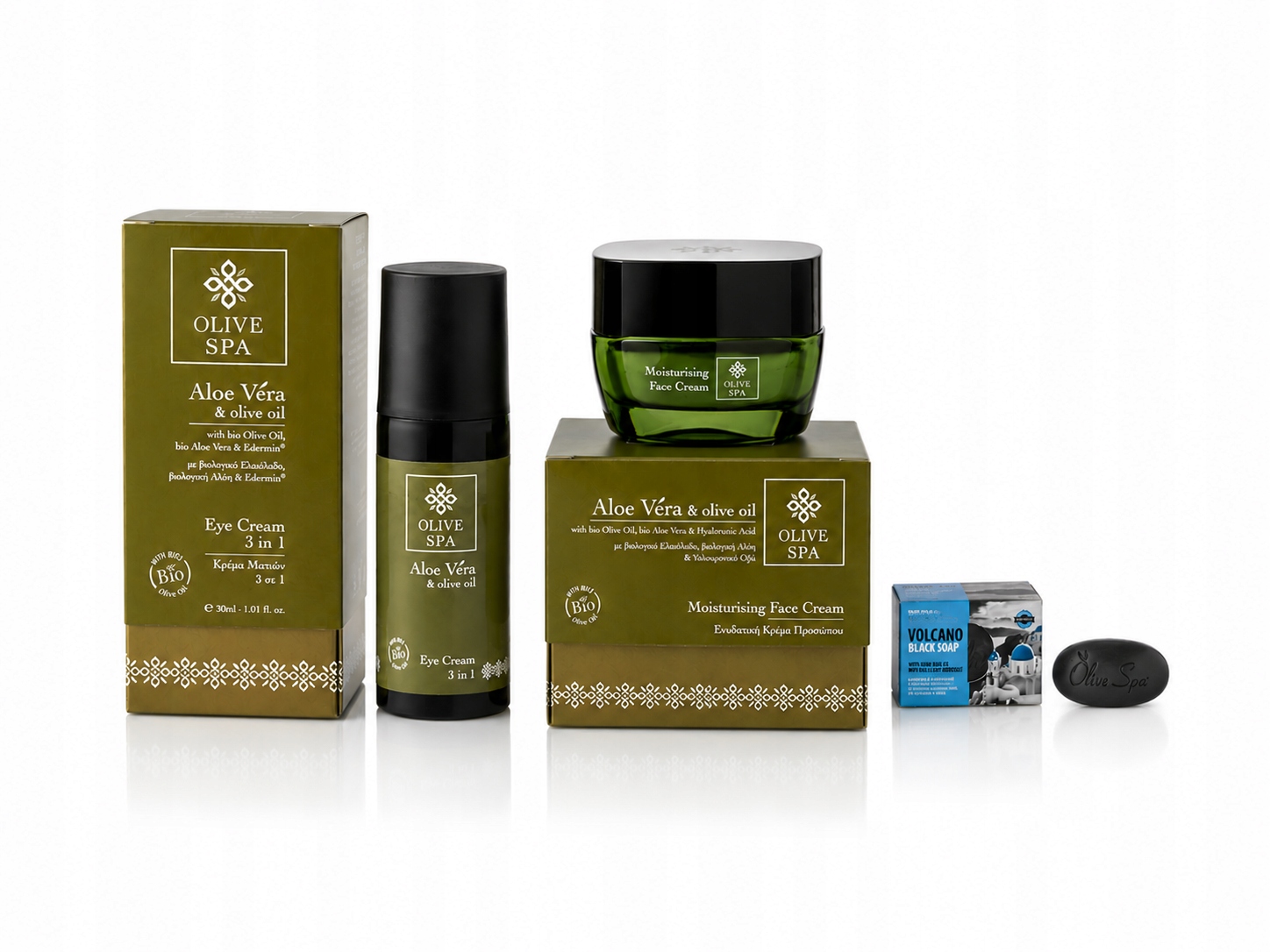 Přírodní sada kosmetických krémů pro péči o obličej Aloe Olive Spa