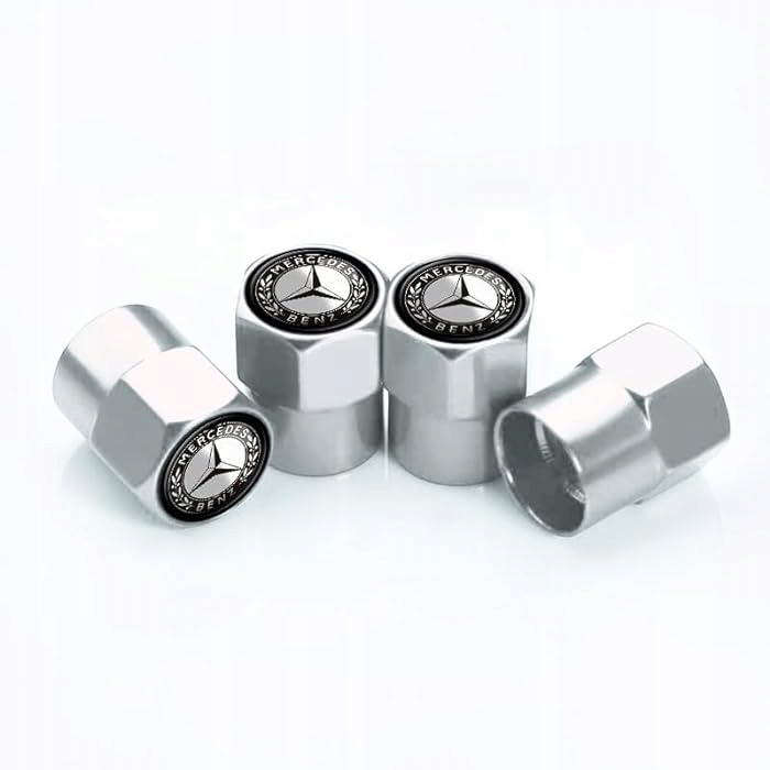 SOLIDNE NAKRĘTKI NA WENTYLE METALOWE KAPTURKI MERCEDES BENZ 4 SZTUKI SILVER EAN (GTIN) 5903802298765