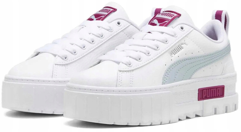 Buty Puma Mayze Lth Jr White Leather Platformy (384527 30) r. 38