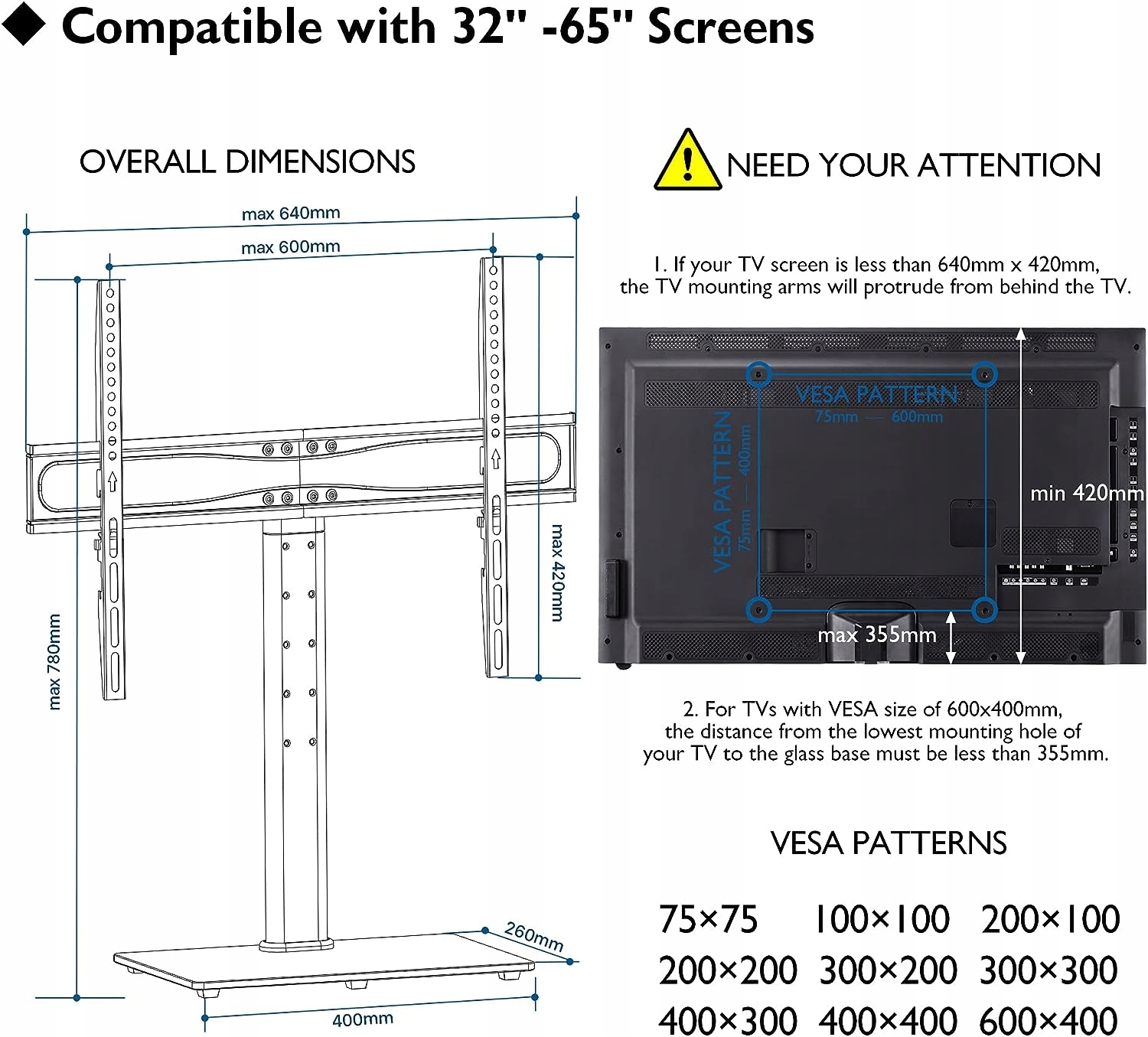 BONTEC stołowy stojak z uchwytem do 32-65 telewizorów uchwyt TV Marka Bontec