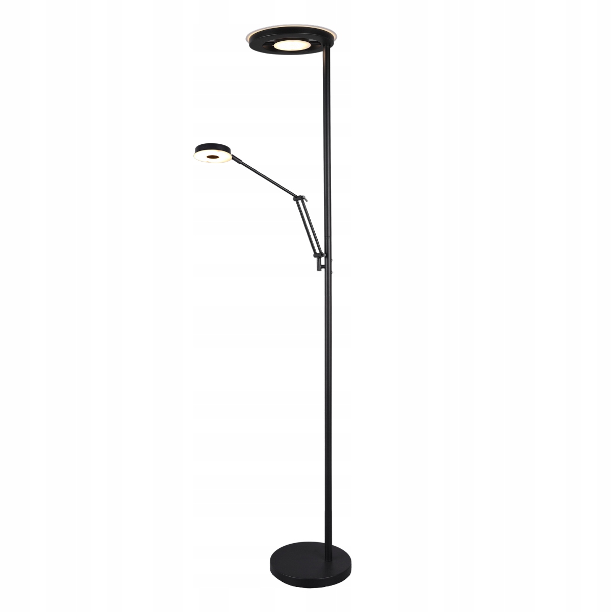 Trio Barrie Led stojaca lampa 38 W, stmievateľná, čierna, 4600 lm, 181 cm