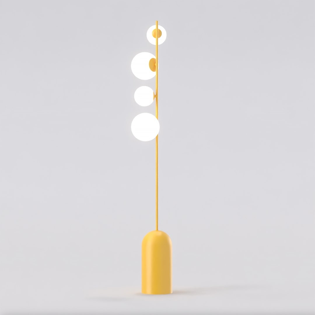 Podlahová lampa Etno LP4 v oranžovej farbe, minimalistická