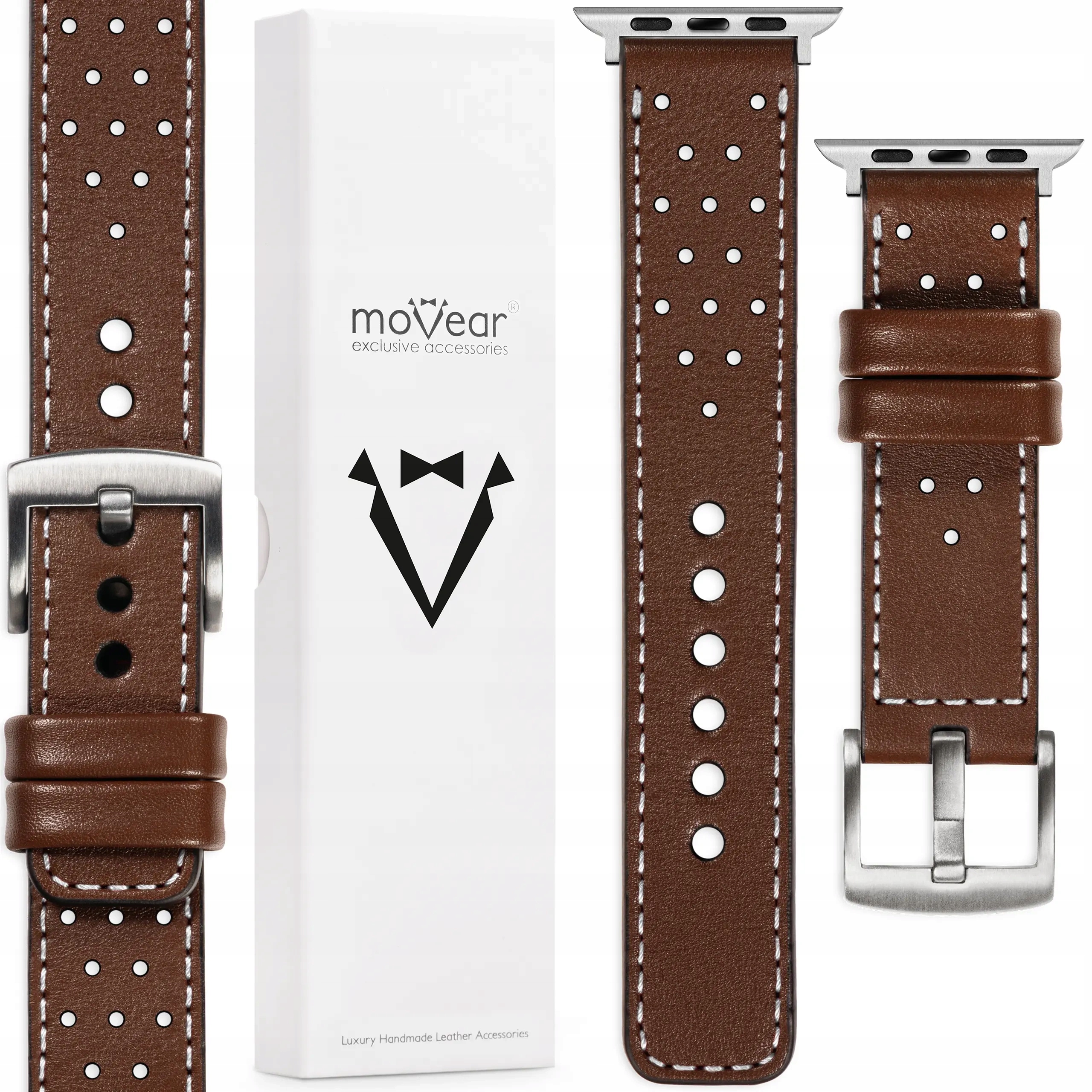 Kožený řemínek pro Apple Watch Ultra 10 9 8 7 6 52 1 Se, tmavě hnědý