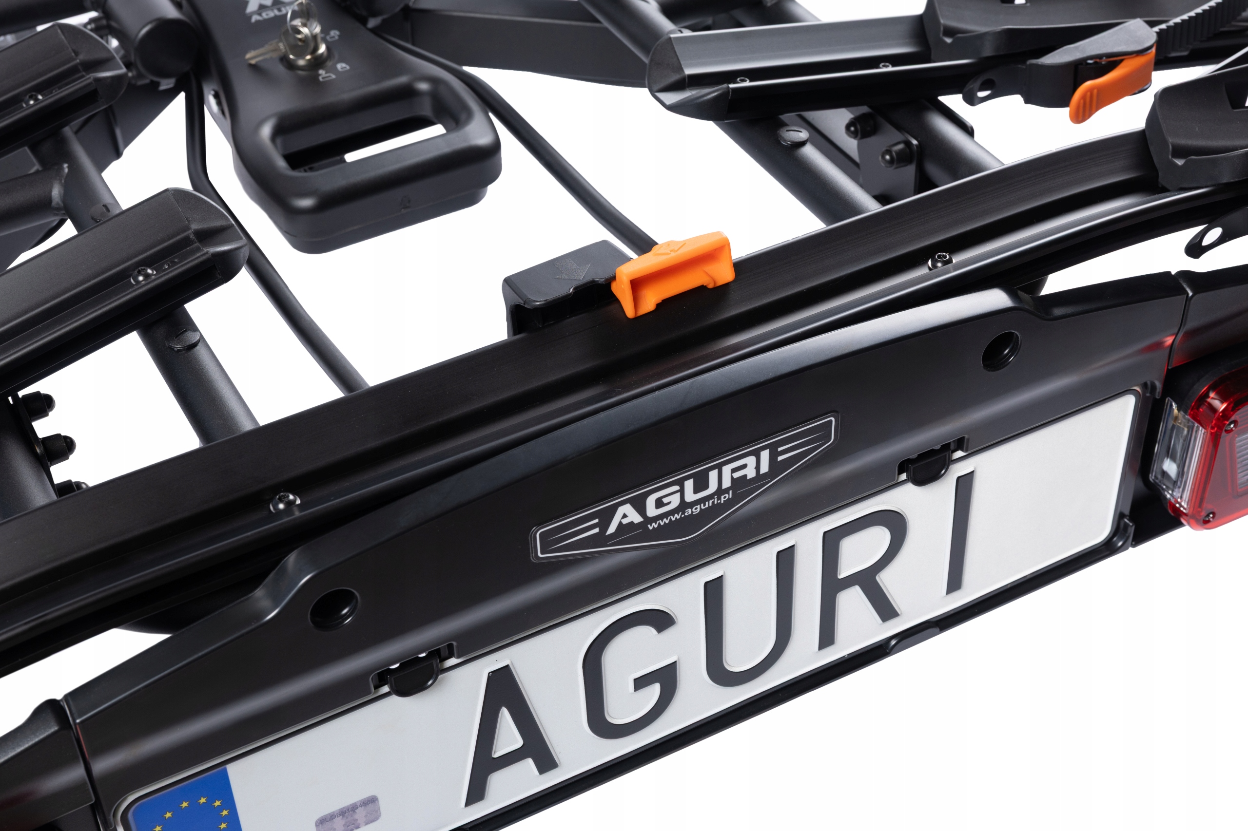 BAGAŻNIK ROWEROWY NA HAK AGURI ACTIVE BIKE PRO NA 4 ROWERY E-Bike UCHYŁ 13P Model Active Bike PRO 4 Black