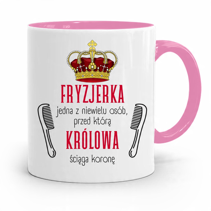 

Kubek Różowy Dla Fryzjerki Królowa Ściąga Koronę