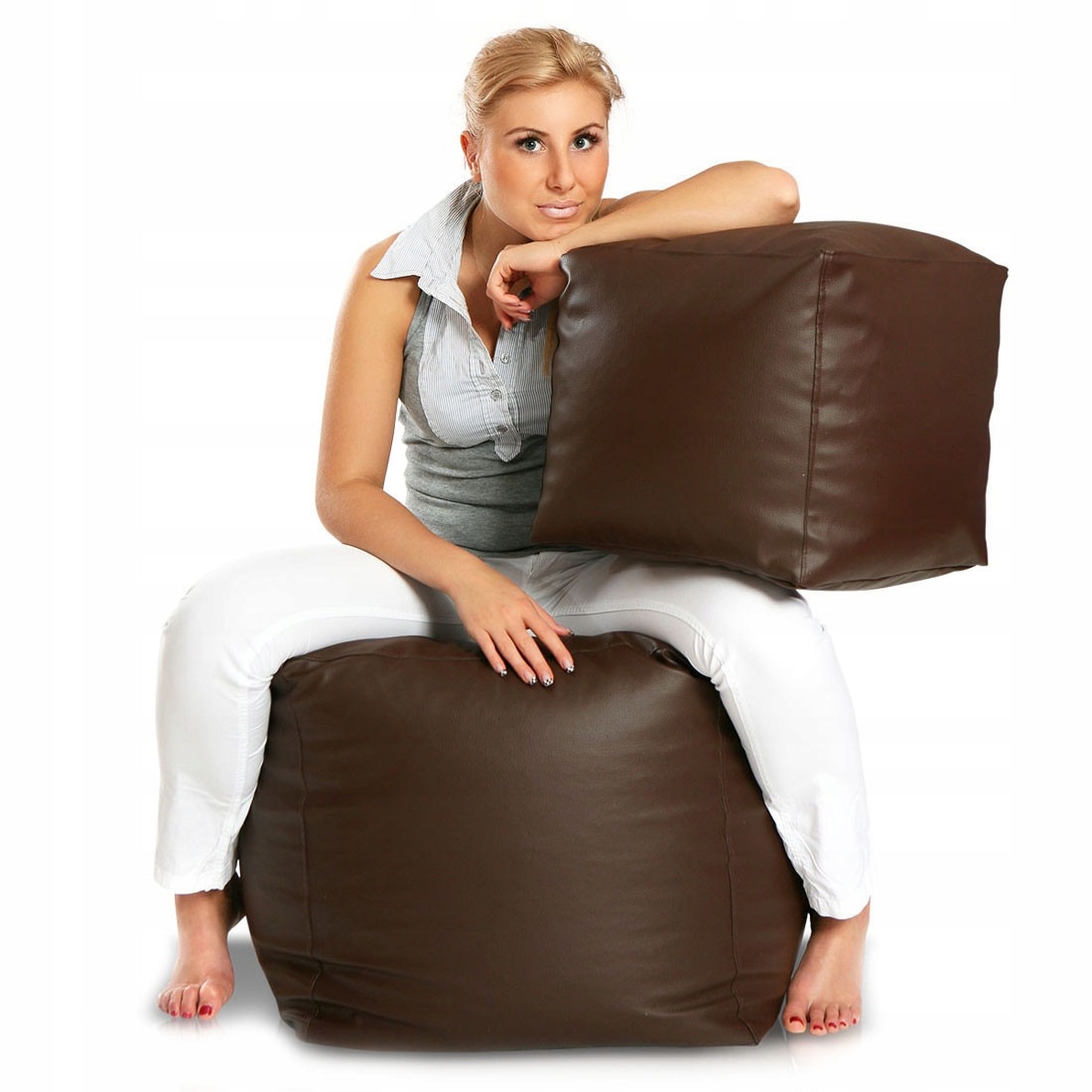 Pufa Cube Large Ekoskóra Dolaro E13 kostka 50x50cm