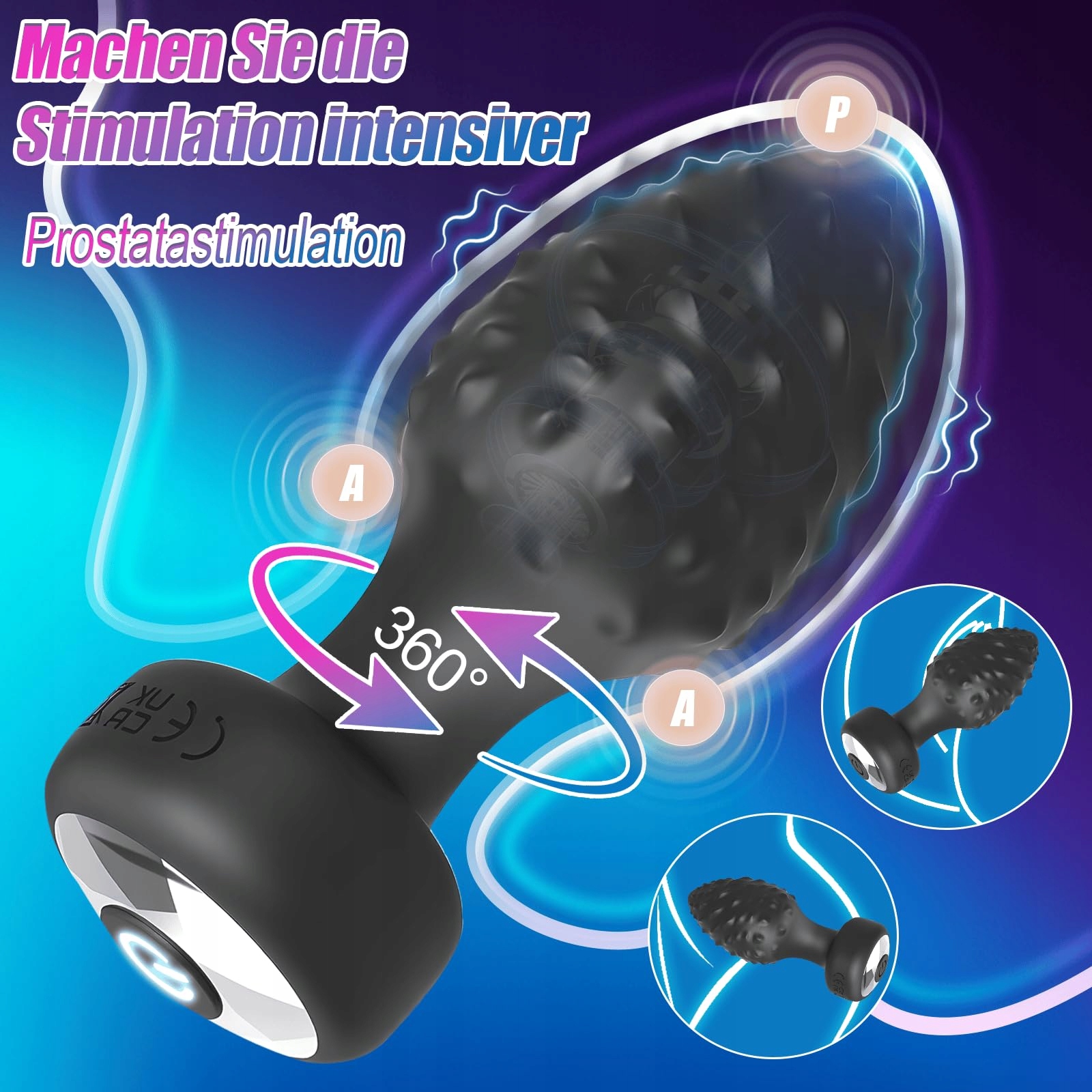 ANALPLUG Wibrator Prostata Masażer Dla Mężczyzn i Kobiet Z Aplikacją — miniatura 3