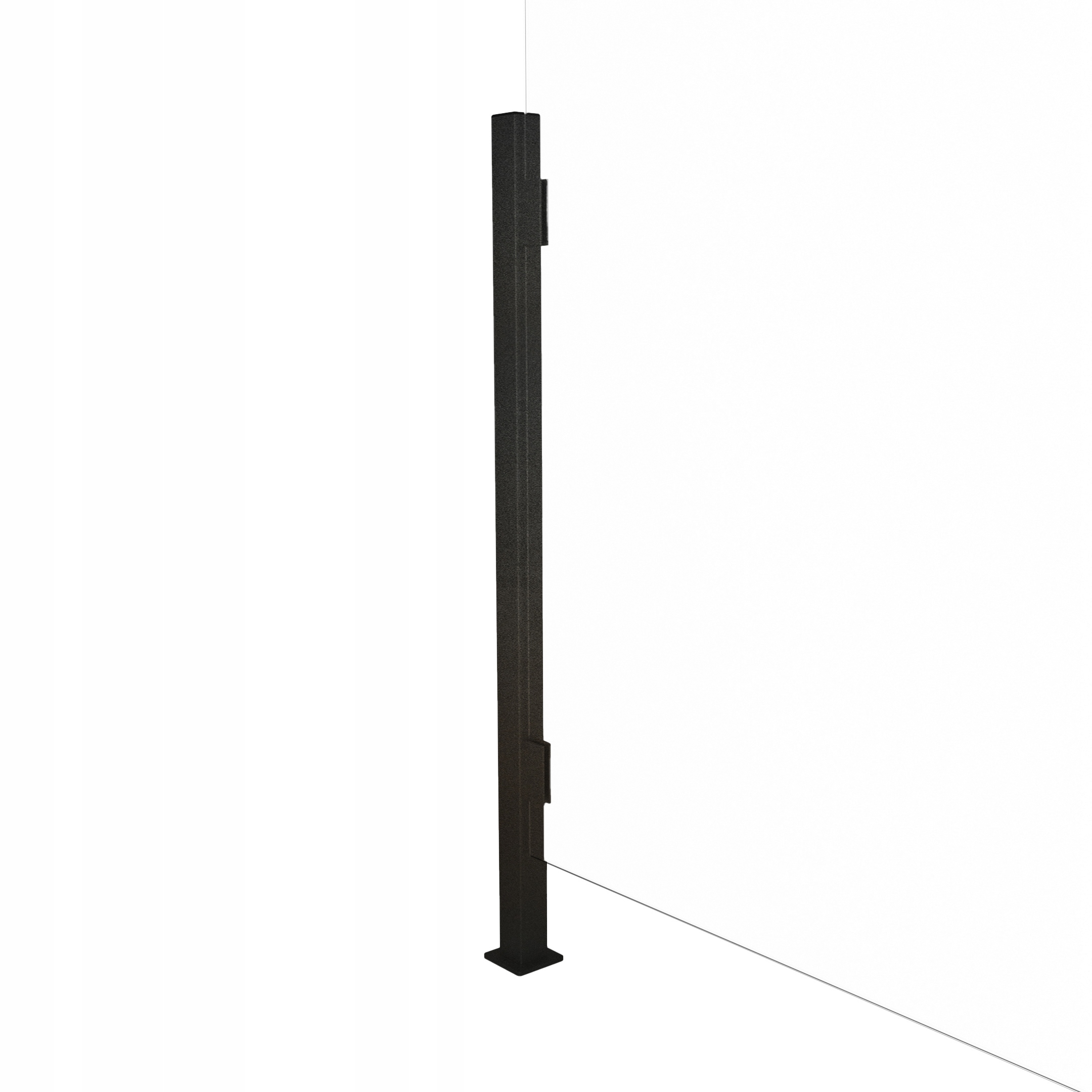 Hliníkový Sloupek Levý Držák Plexi Skla Na Psací Stůl Ladu H 660 mm Černý