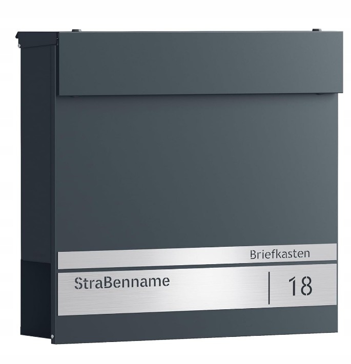 Poštovní schránka Songmics 37x37x10,5 cm ocelový zámek, štítek antracit
