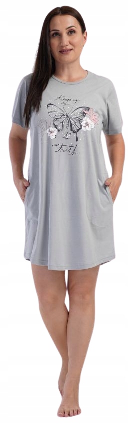Šedá Košile Noční Motýl Pohodlná Košile S Kapsami XL