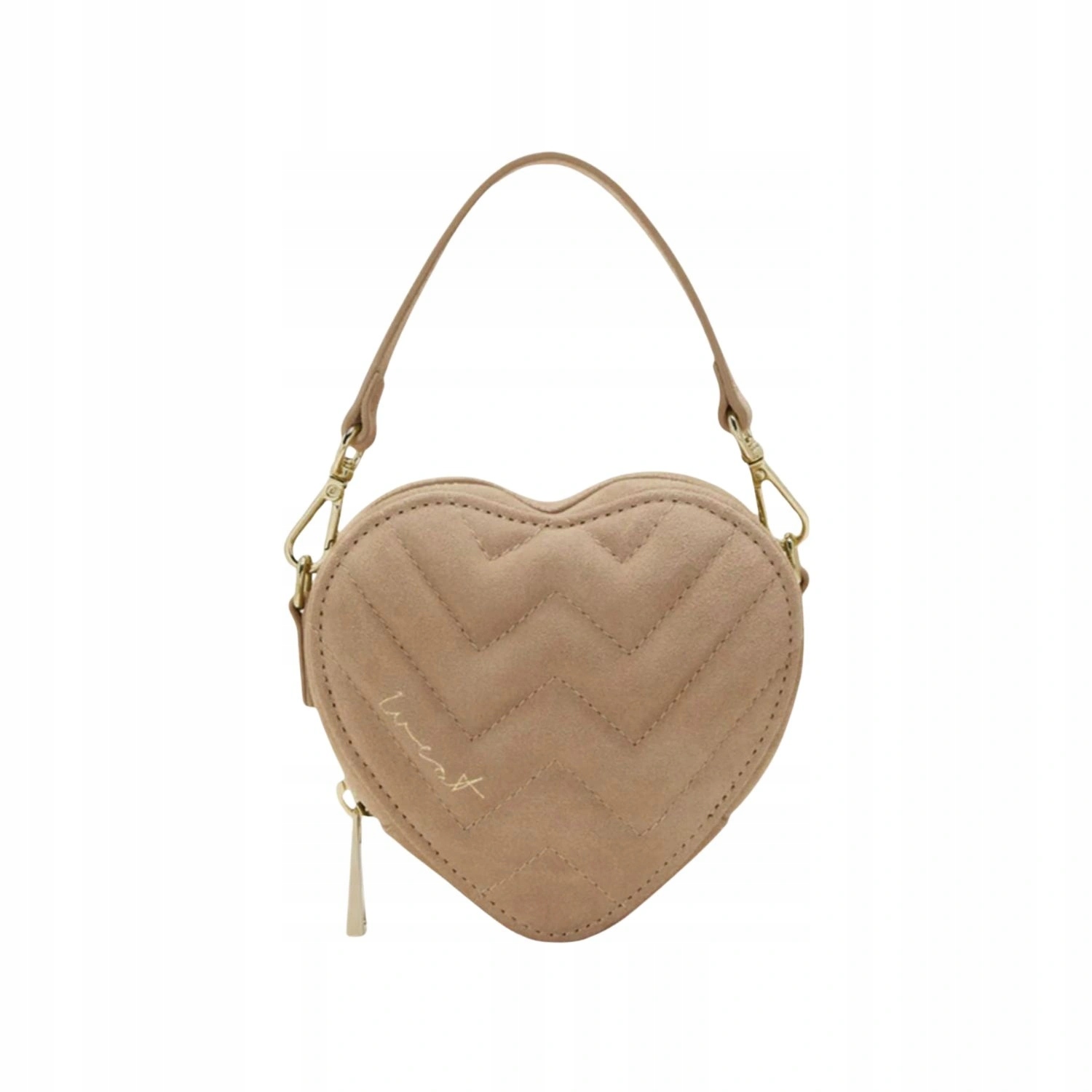 Dámská kabelka Weat Mini Heart malá do ruky přes rameno srdce kožená semišová