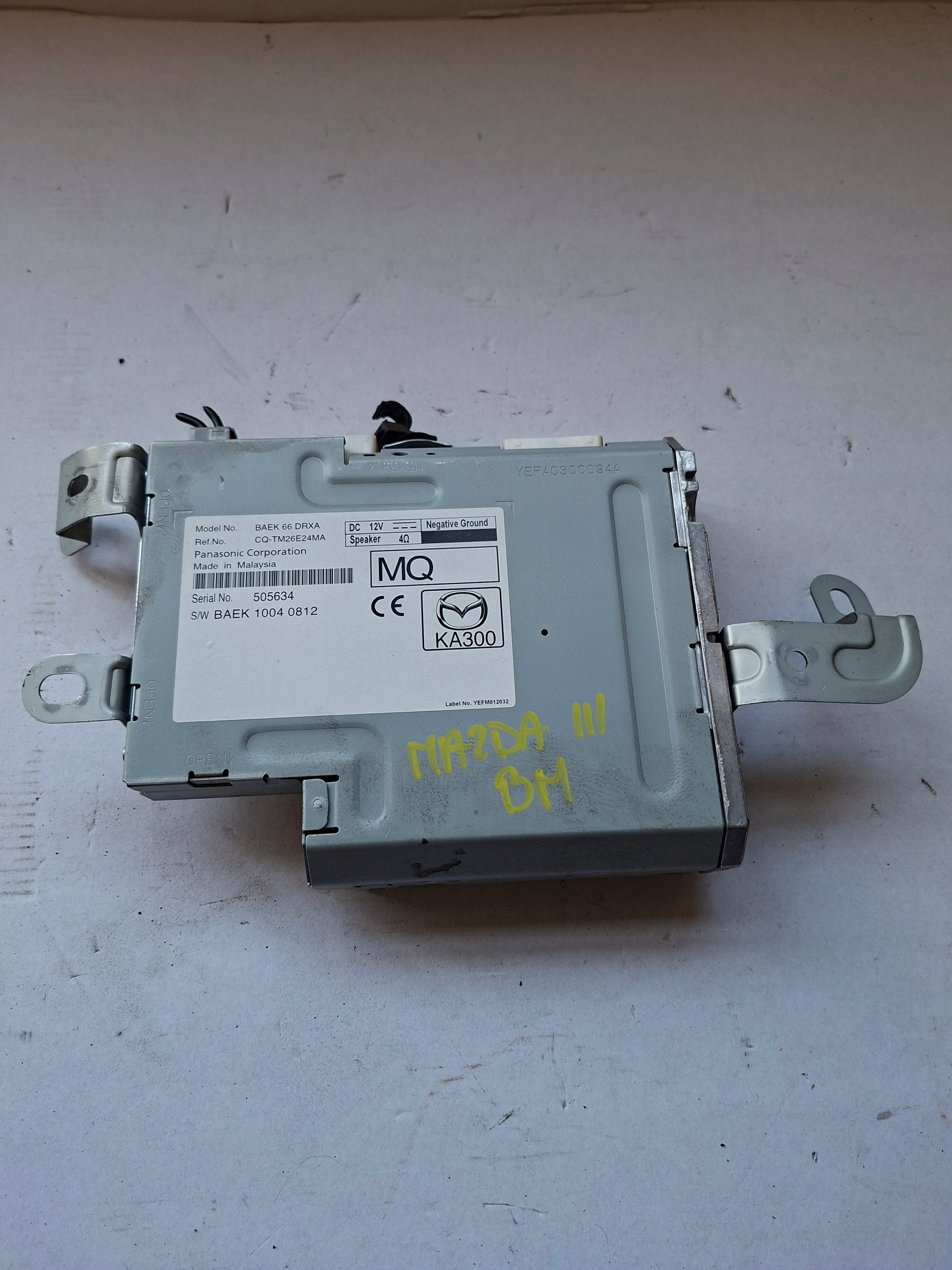 module amplifier RADIA MAZDA 3 BM III CQ-TM26E24MA